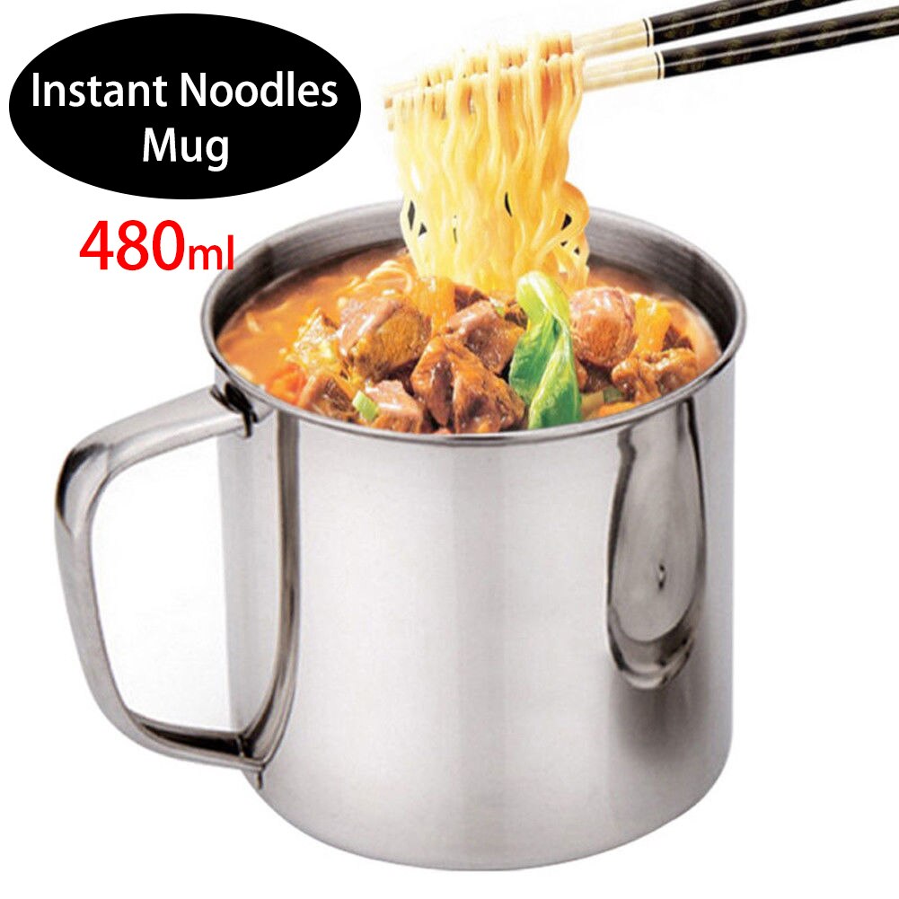 Large Capacity Stainless Steel Mugs with Lid outdoor Travel Camping Mug instant noodles water Drinking cups Beer Coffee Tea Cup