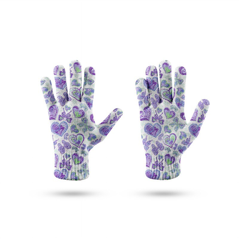 3D Printing Touch Screen Knitted Gloves Fun Gloves With Graffiti Patterns Winter Fingered Gloves Handschuhe: style3