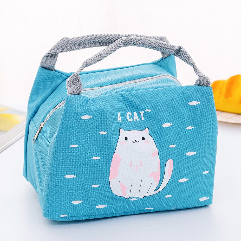 Vrouwen Meisjes Draagbare Geïsoleerde Lunch Tassen 6 Stijlen Leuke Dieren Print Picknick Tassen Canvas Thermische Voedsel Tote tas