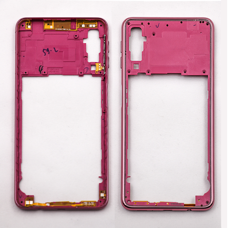 A750 Midden Frame Voor Samsung Galaxy A7 A750F SM-A750 Mid Frame Panel Achter Plastic Behuizing Case Panel Vervanging onderdelen: Pink