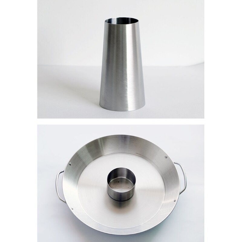 Ronde Gebraden Kip Pan Met Dubbele Handgrepen Turkije Grill Barbecue Beugel Draagbare Roestvrij Staal Bbq Holder Tool Kits