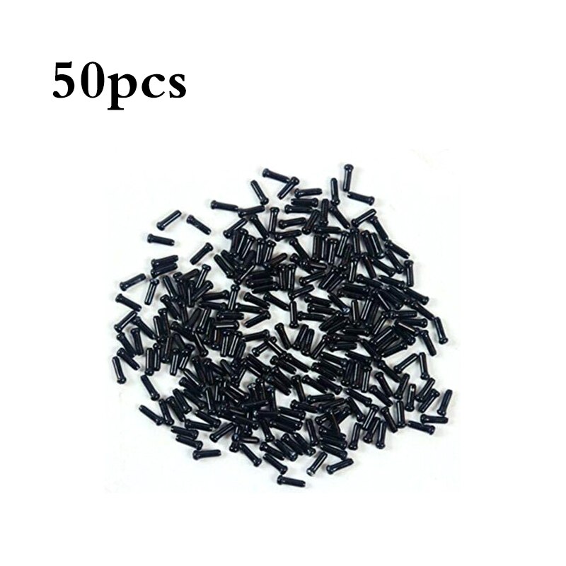 Puntas de Cable interno para palanca de cambios de bicicleta, accesorios de aluminio para bici de montaña, 50 piezas: black  50pcs