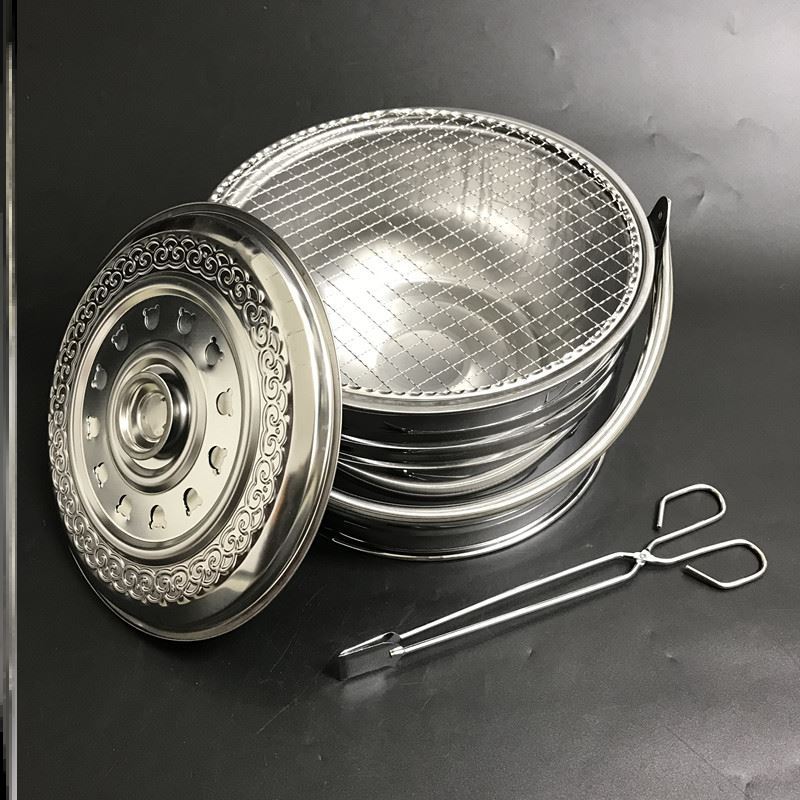 Portable Barbecue Heated Fireplace Stainless Steel BBQ Grill Moving Heating Stove Charcoal Warm Pot Household Stove Fire Bucket