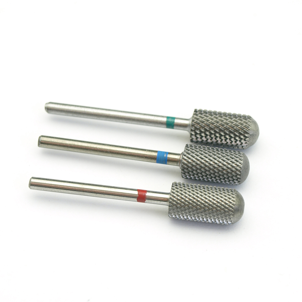 Brocas para uñas con boquilla de 3 granos, Lima eléctrica para manicura y pedicura, accesorio de herramientas para uñas acrílicas, cabeza lisa