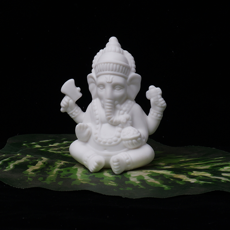 Ganesha serien heminredning buddha statyer figurer keramik dekoration lila sand vit porslin elefant buddha