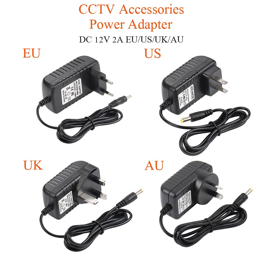 AC 100-240V to DC 12V 2A Switch Switching Power Supply Converter Adapter EU UK US AU 5.5mm*2.5mm Plug