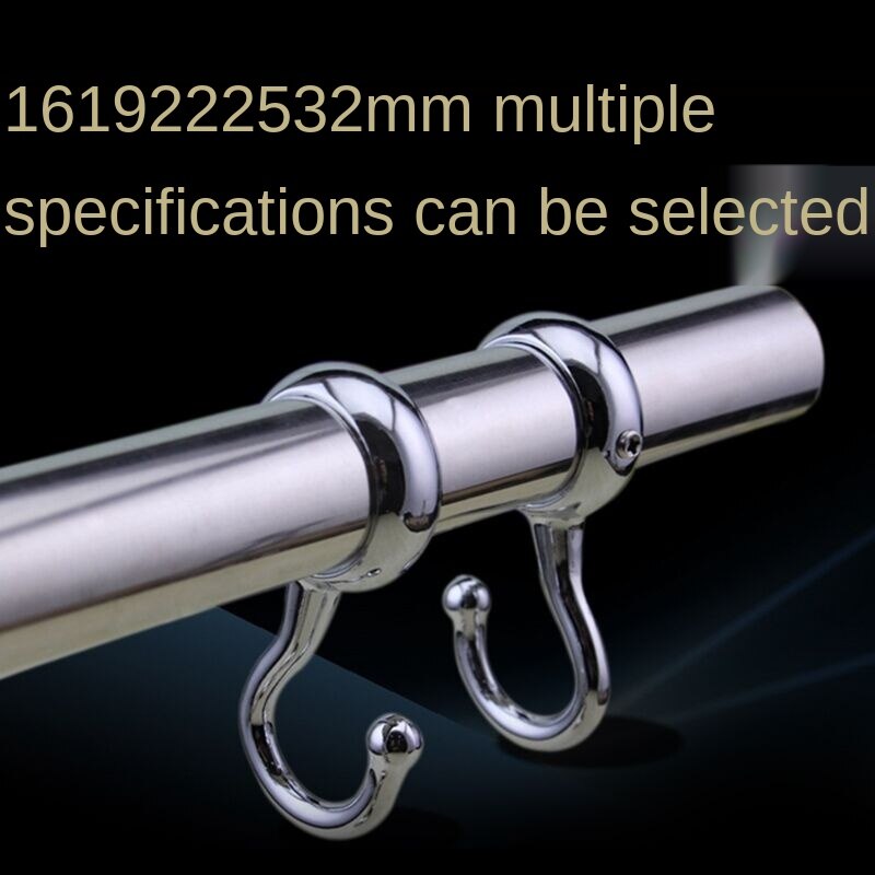 6pcs Stainless Steel 16/19/22/25mm Clothing Rod Fixed Positioning Hook Sleeve Hook Kitchen round Pipe Hook Clothes Hook: 22mm 6pcs