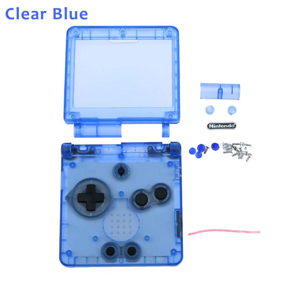 JCD 12Color Transparent Clear Color For GBA SP Replacement Housing Shell Cover Case For Nintendo GameBoy Advance SP: Clear  Blue