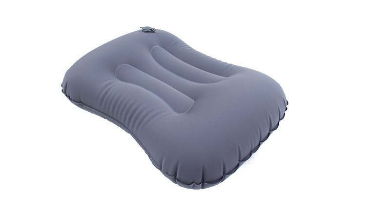 Inflatable 45x33cm Portable Pillow Polyester & TPU Air Filler Foldable Camp Travel Office Cervical Neck Pillow Home Textile: Grey