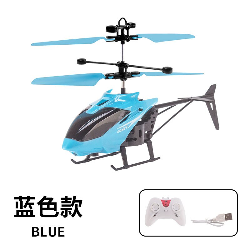Remote Control Helicopter Levitating Induction Aircraft, Gesture Induction Toy: Blue