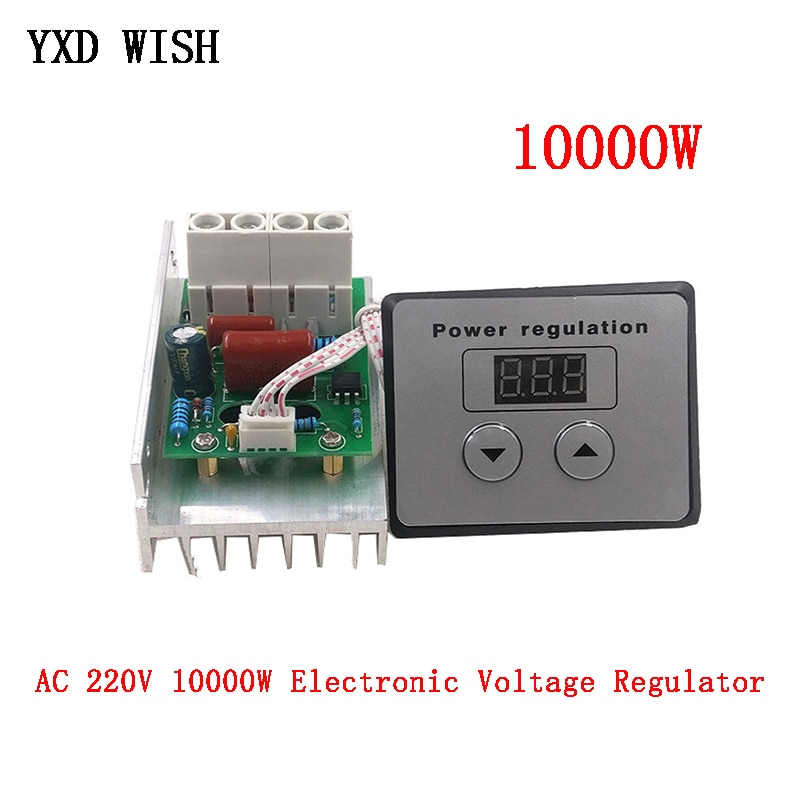 Contrôleur de vitesse Thermostat 220V, 10000W, variateur de vitesse électronique, contrôleur de vitesse, contrôle de la luminosité de l'éclairage, SCR