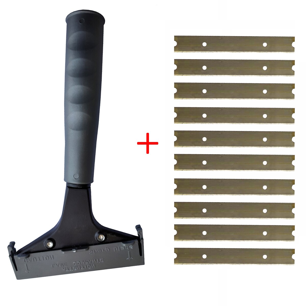 Long Handle Scraper Blades Floor Tile Adhesive Removal Ceramic Cleaning Shovel Glass Wall Clean Wallpaper Stripping Tool: 1 shovel 10 blades