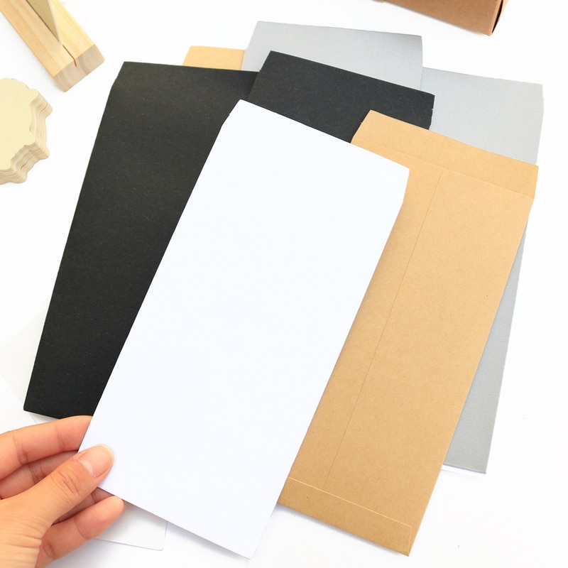 12sets Retro Kraft Paper Envelope Classical Party Invitation Envelope with Thank you Stickers Mix Color DIY Craft Bag