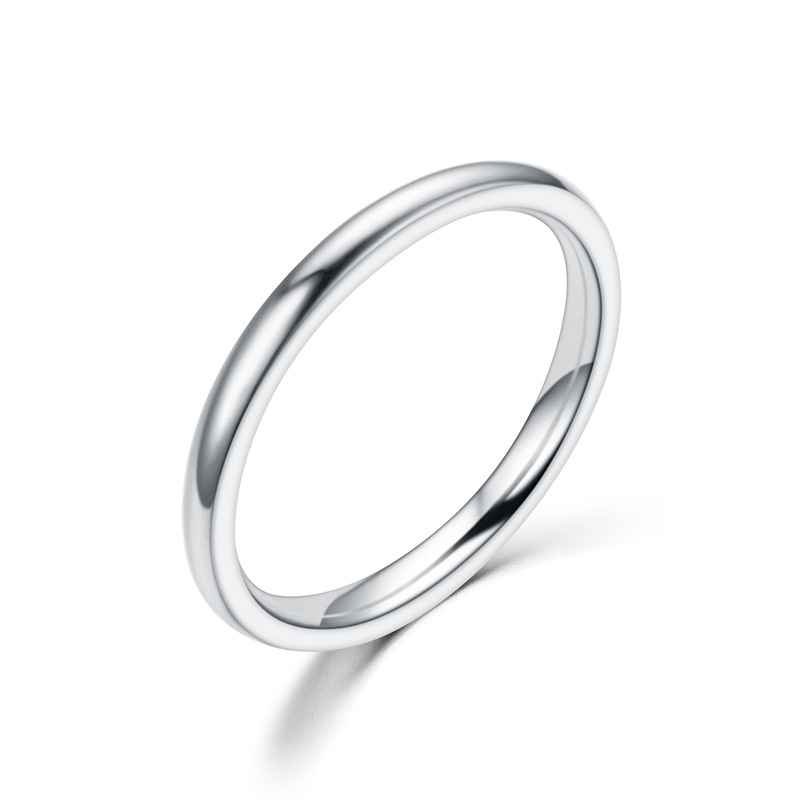 2 mm dunne roestvrijstalen ringen roségoud mode eenvoudige titanium stalen ringen voor vrouwen meisje