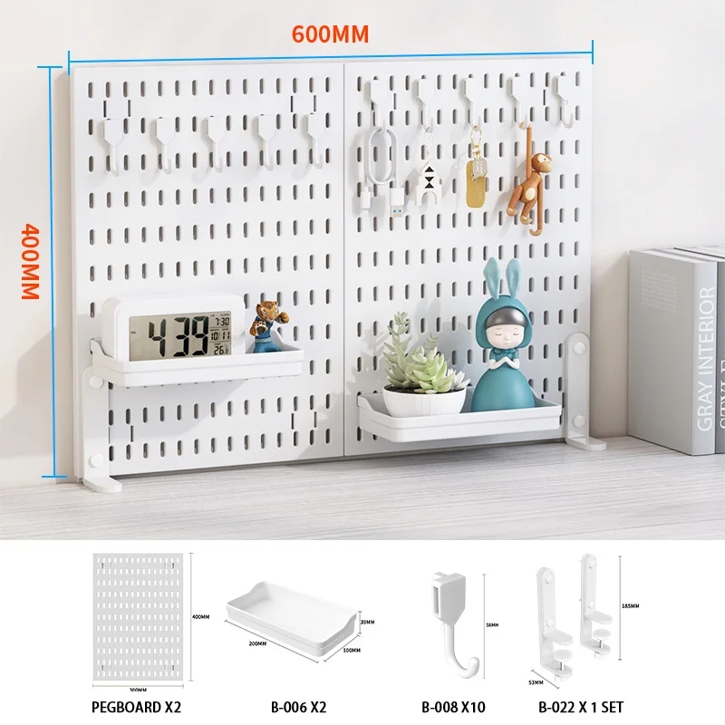 A desk - top storage pegboard for office stationery. Multiple accessories allow for freely - combined vertical display racks.