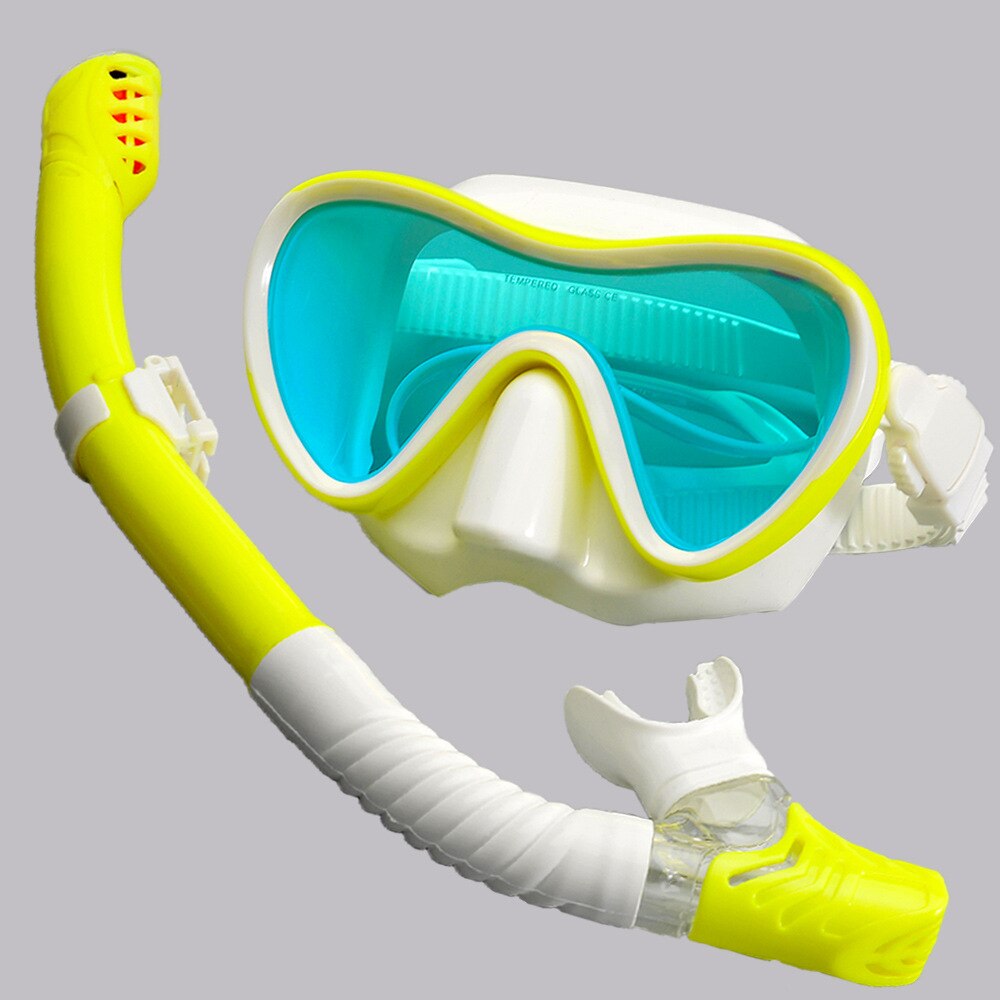 Underwater Anti-Fog Scuba Diving Goggles Mask Swimming Goggles Snorkling Diving Mask Adult Plating Breath Tube Set