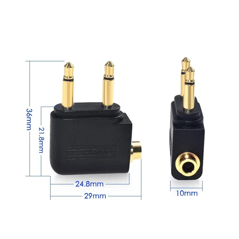 2/4/8 pièces 2x3.5mm prise à 3.5mm Jack compagnie aérienne Mono adaptateur Audio pour avion voyage casque casque écouteur