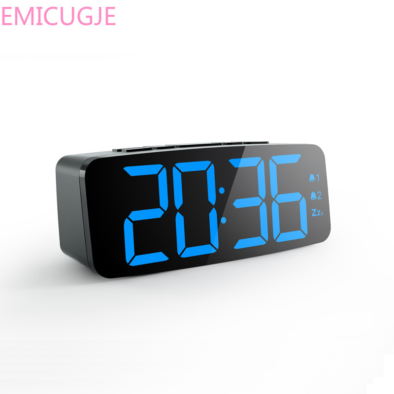 Silent Snooze Alarm Clock Luminous Digital Table ClockBig Numbers Electric LED Alarm Clock with Dual Alarm Bedroom