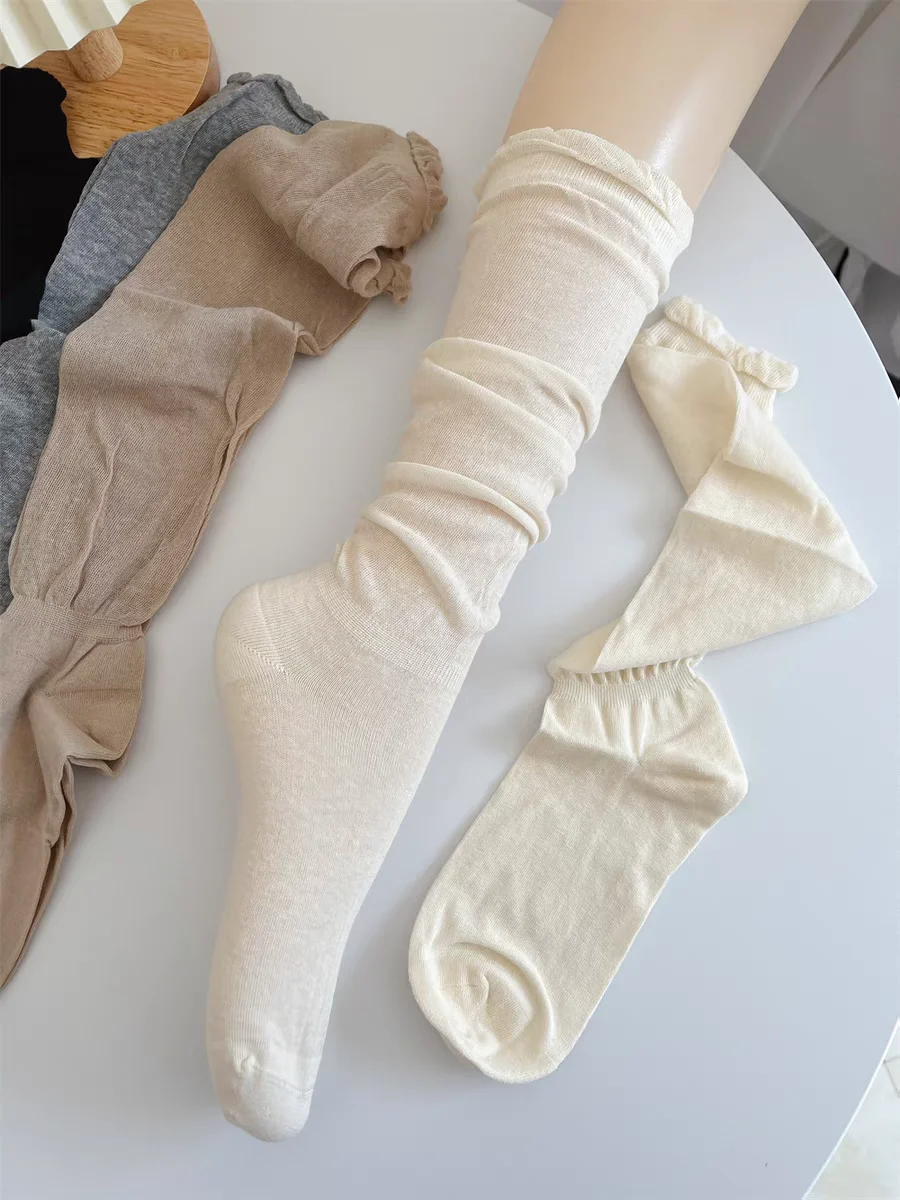 Calze autoreggenti donna ragazze nero bianco JK calze lunghe Lolita Leggings estivi calze da balletto dolce costumi larghi sottili: Blu
