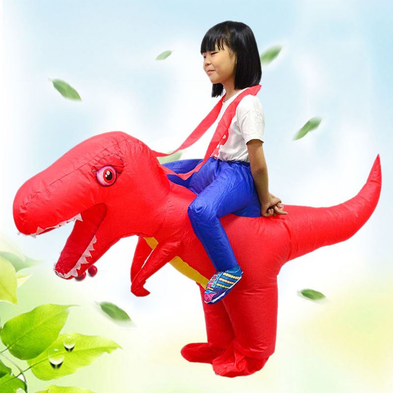Inflatable Adults Children Riding Dinosaur Costume Masquerade Cosplay Wildlife Clothes Halloween Party Role Play Props