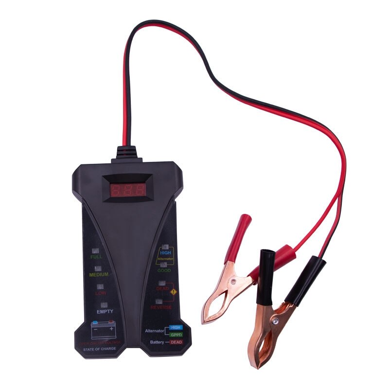 6 LED Lights Mini Universal Car Battery 12V Tester Digital Display Vehicle Starting Device Scanner Battery Measurement Analyzer: Digital Display