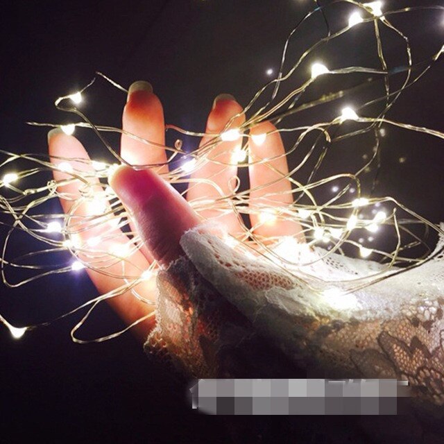 2M 5M 10M Led String Lights Battery Operated Sliver Wire Fairy garland Light,Christmas Outdoor Lights Chain Wedding Patry Decor