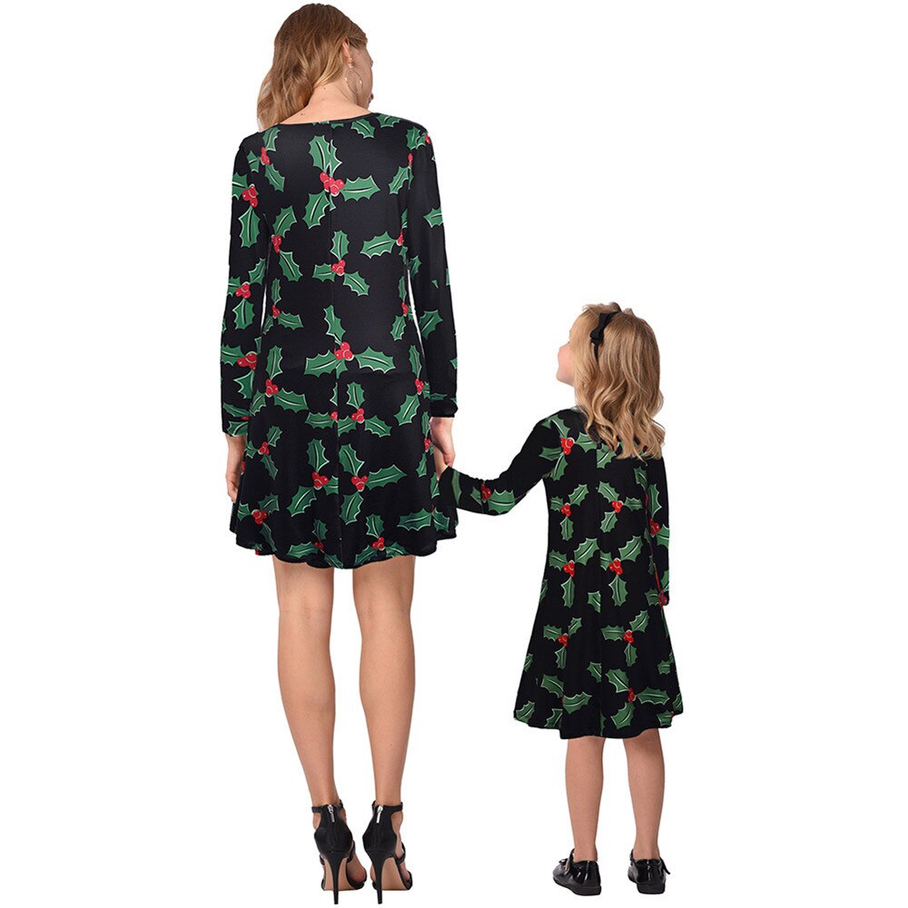 Moeder Dochter Kerst Jurken Meisjes Party Jurken kostuums Mama En Me Kleding Familie Bijpassende Kleding Vestidos