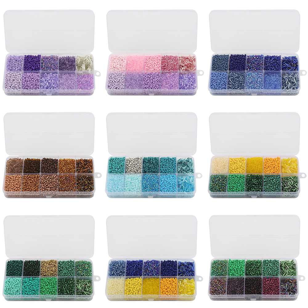 130g/set Glass Round Seed Beads Tube Loose Beads DIY Bracelet Necklace Czech Crystal For Jewelry Making Handmade Accessories