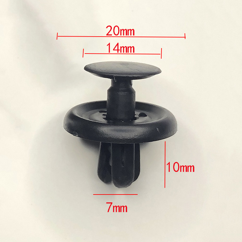 Remaches de plástico de 7mm para motor de coche, Clips de remache para Toyota Avensis, Corolla, Prius, Yaris, Lexus, ES300, ES350, 50 Uds.