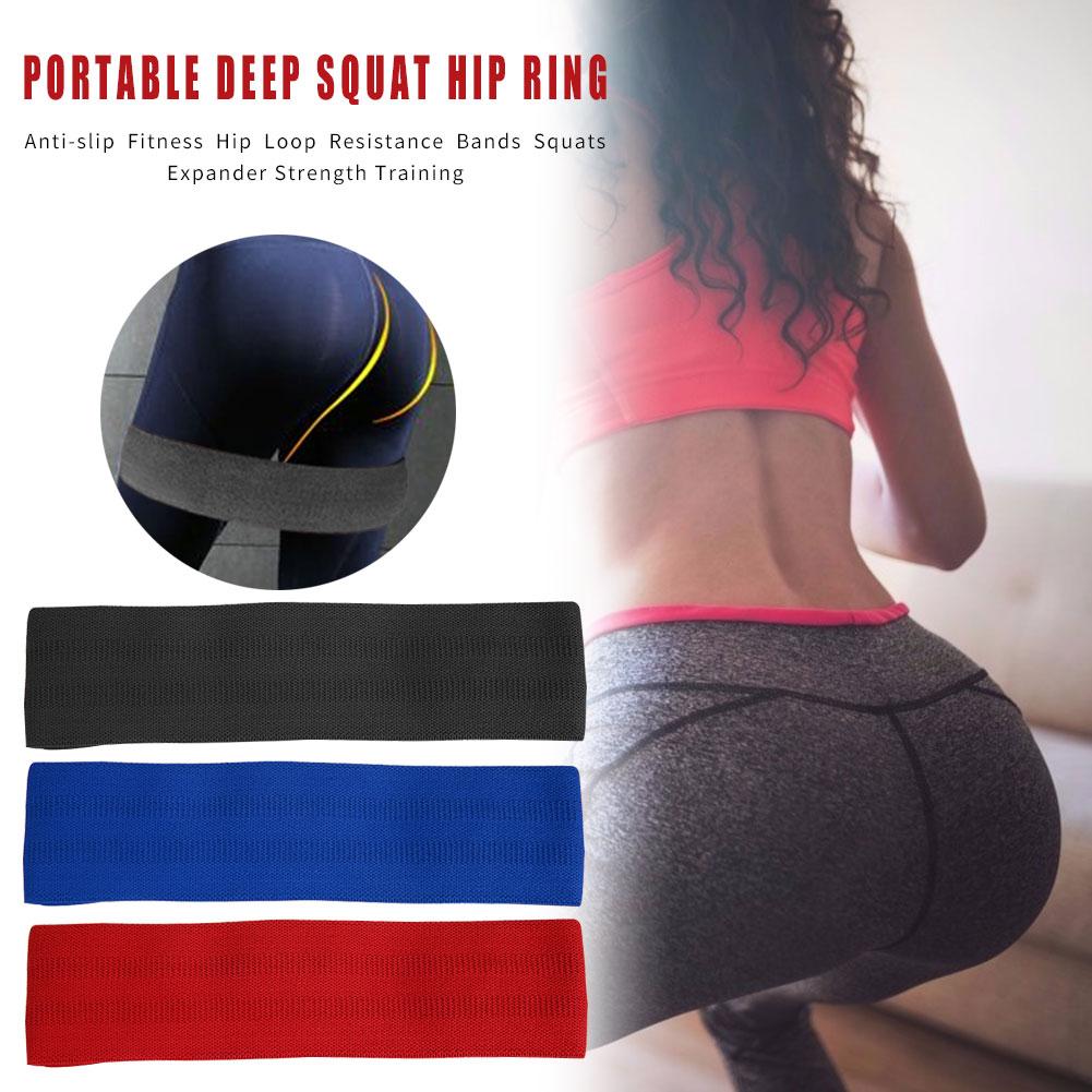 Hip Band Polyester FiberAnti-slip Fitness Hip Loop Resistance Squats Expander Strength Training Reduction Slimming