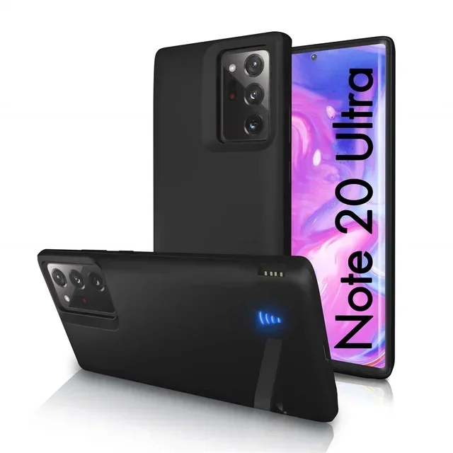 Power Case battery charger case charging PowerBank For Samsung Galaxy Note 20 Ultra 8 9 10 S8 S9 S10 S20 S21 S22 Plus Ultra S10e: Dark Grey