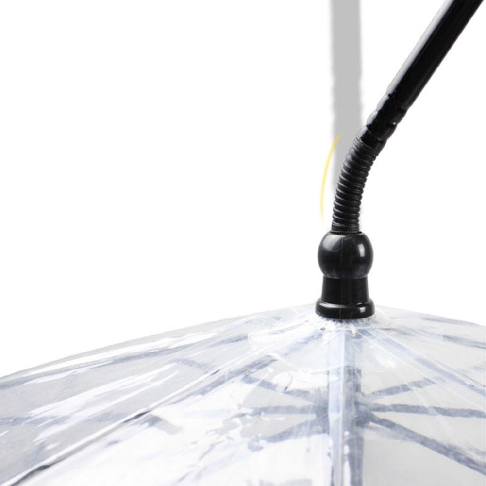 Telescopic Handle Transparent Pet Umbrella with Dog Leash for Rain Walking