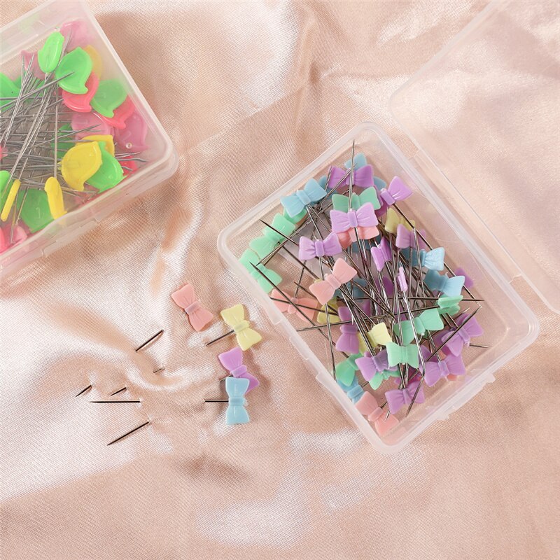 50pcs/box Flat-head Sewing Needle Pins Dressmaking Pins Stainless Steel Embroidery Patchwork Pins DIY Sewing Garment Accessories