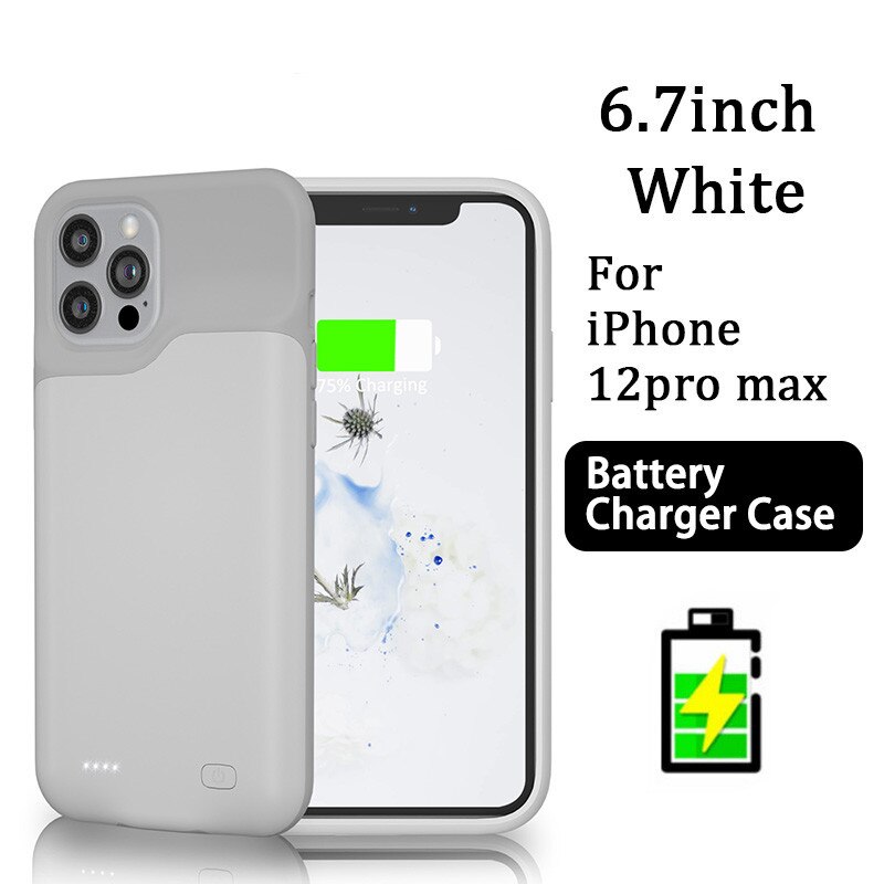 Custodia potenza Banca per iPhone 13 12 pro Max 12 mini 11 pro Max XR XS Max coperchio per caricabatterie ultra sottile per iphone 6 7 8 più SE2: bianca for 12 pro max