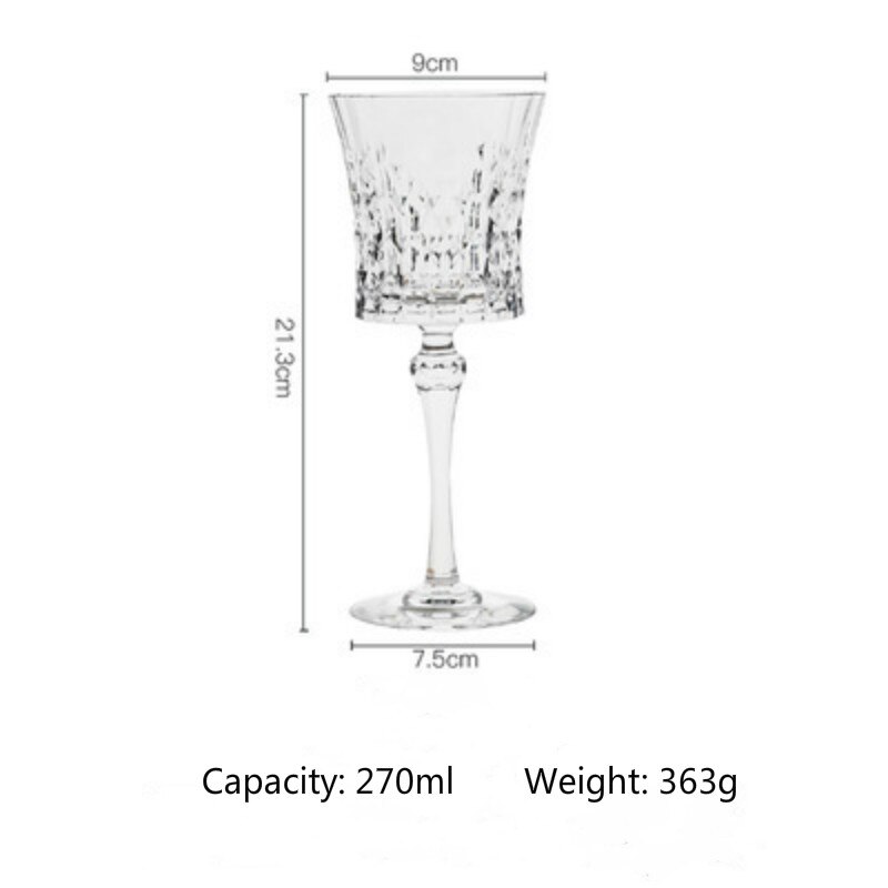 Amor romántico serie Copa libre de plomo de cristal rojo Vintage copa de vino Champagne copa de whisky de 150-280ml Fans de taza: 270ml