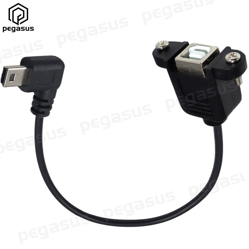0.5m USB 2.0 B Female to Mini 5Pin Male 90 Degree Elbow Up / Down / Left / Right / Straight USB Extension Cable