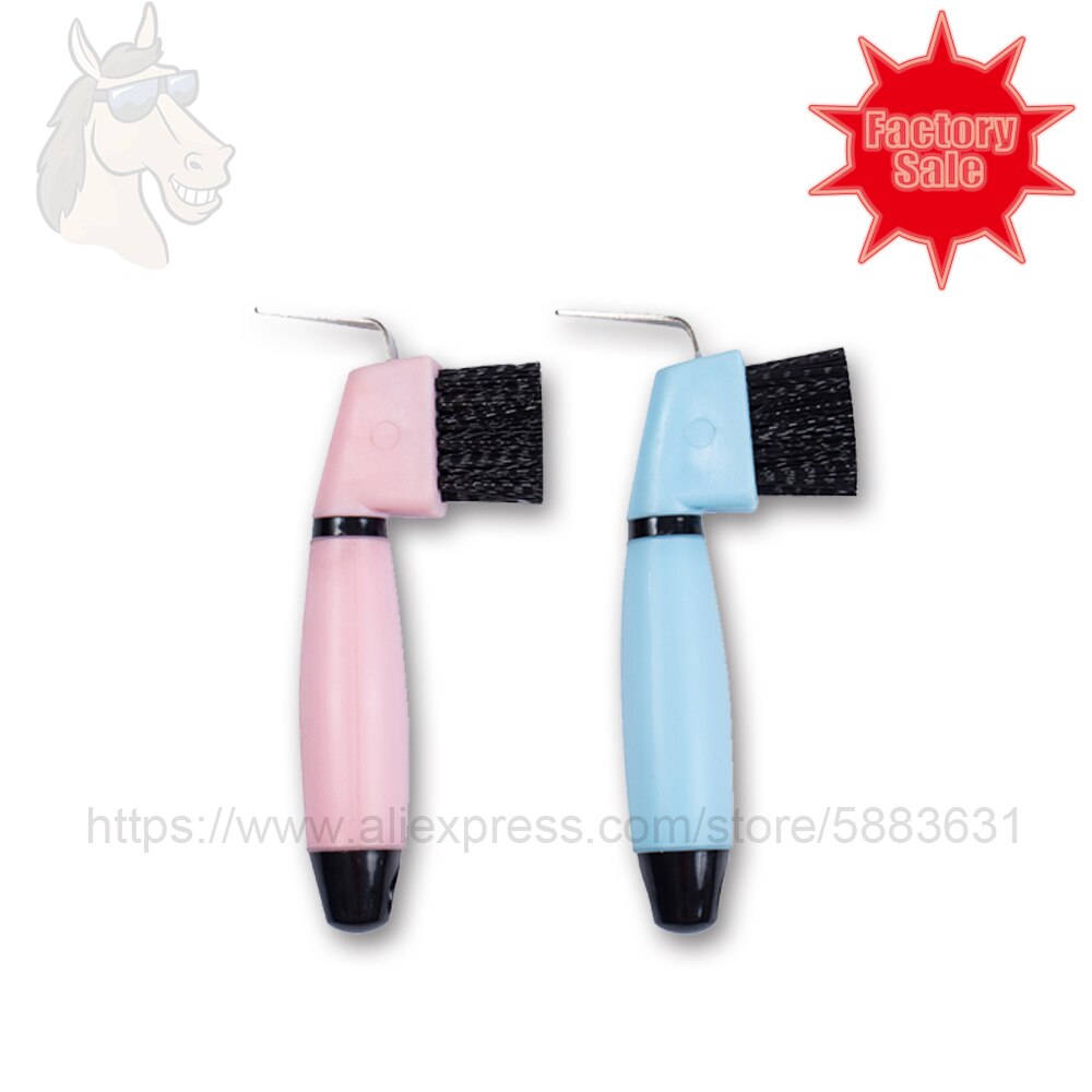68 1027 Deluxe gel grip hoof pick with brush 16.5*3cm transparent silicon grip horse hoof pick brush factory direct