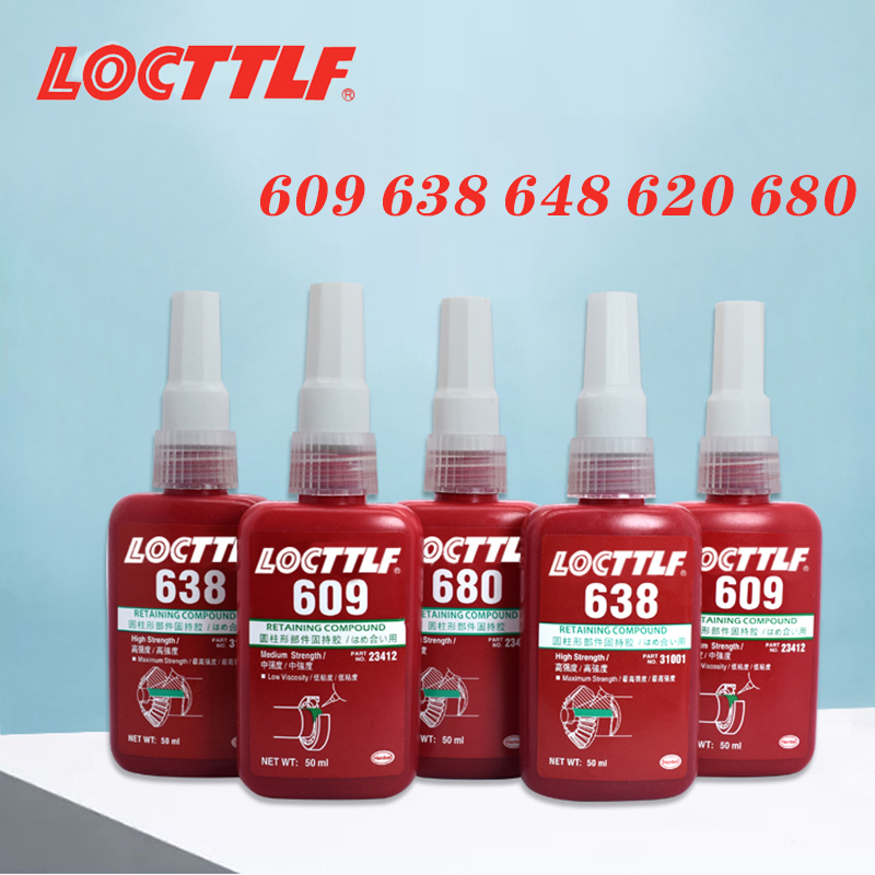 Pegamento cilíndrico de sujeción Locttlf 648, 680, 609, 638, sello de calafateo, rodamiento anaeróbico, sujeción permanente de alta resistencia, 50ml