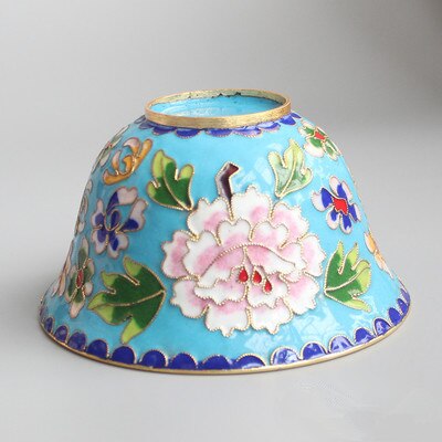 Chinese stijl oude Beijing craft cloisonne 4 inch water kom decoratie: Sky Blue