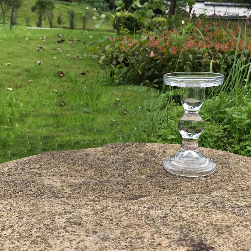 Ljusstake med hög ljusstake transparent ljusstake perfekt dekoration ljusstake: C