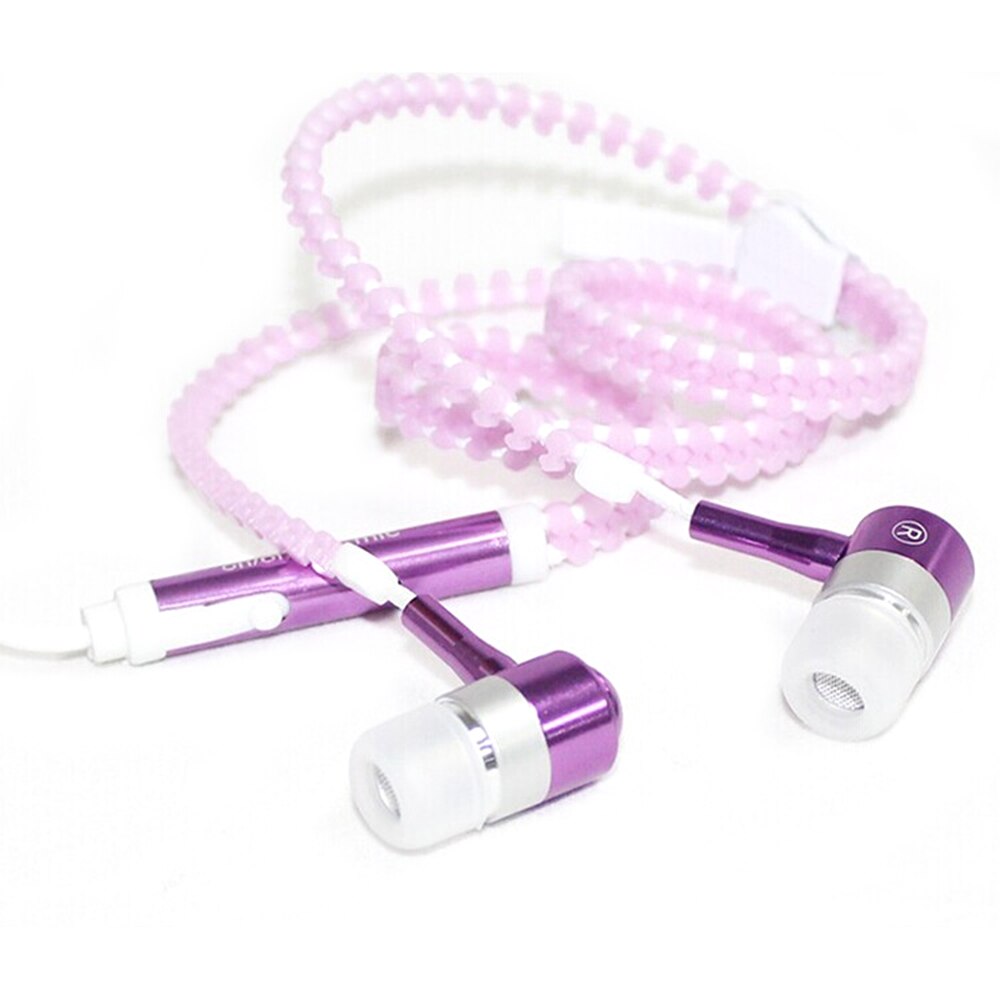 Lichtgevende Headset Muziek Bedrade Koptelefoon Gloeiende Rits Oordopje Sport Oordopjes Voor Iphone Samsung Xiaomi 3.5Mm Headset Plug: E