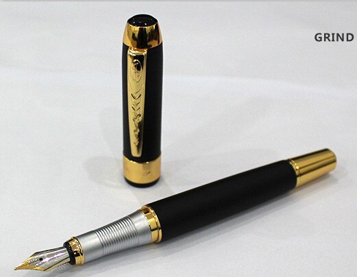 Silver Fountain Pen JINHAO 250 F Nib Silver Trim Removable Ink Converter: F