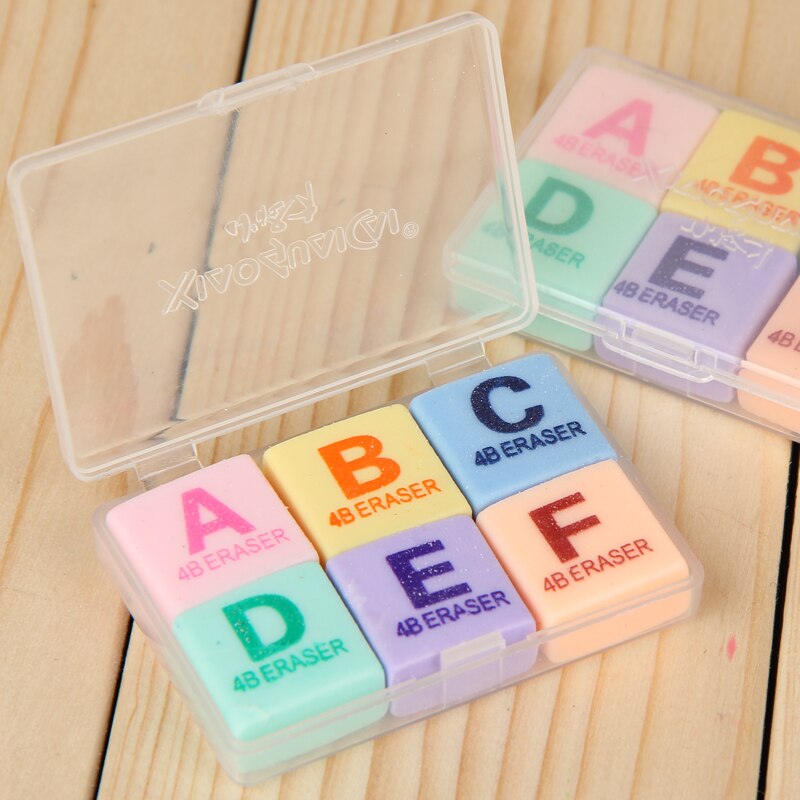 1 Doos/partij Leuke Innovatieve Kleurrijke Alfabet-Afgebeeld Rubber & Gum voor School Briefpapier & Office Supply