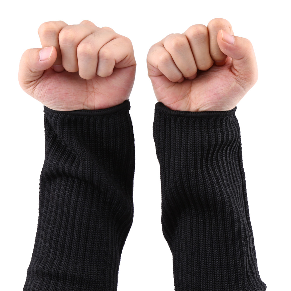 1pair Cut-resistant Sleeves Anti-cut Arm Guard Cutting Scratching Safety Guard Stainless Steel Wire Arms Protector