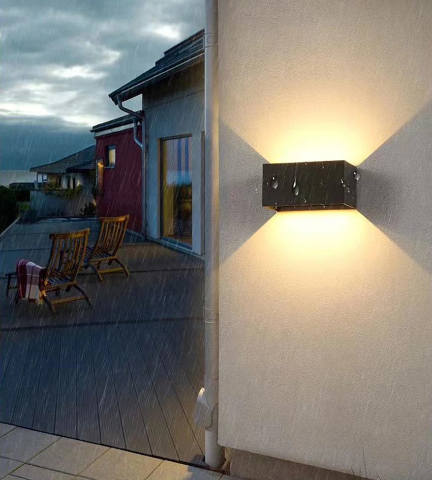Ich bin Freien wasserdichte Wandleuchte quadratische Lampe Innen Schlafzimmer Wohnzimmer Wandleuchten Außenhof Veranda Lampe Leuchte Beleuchtung