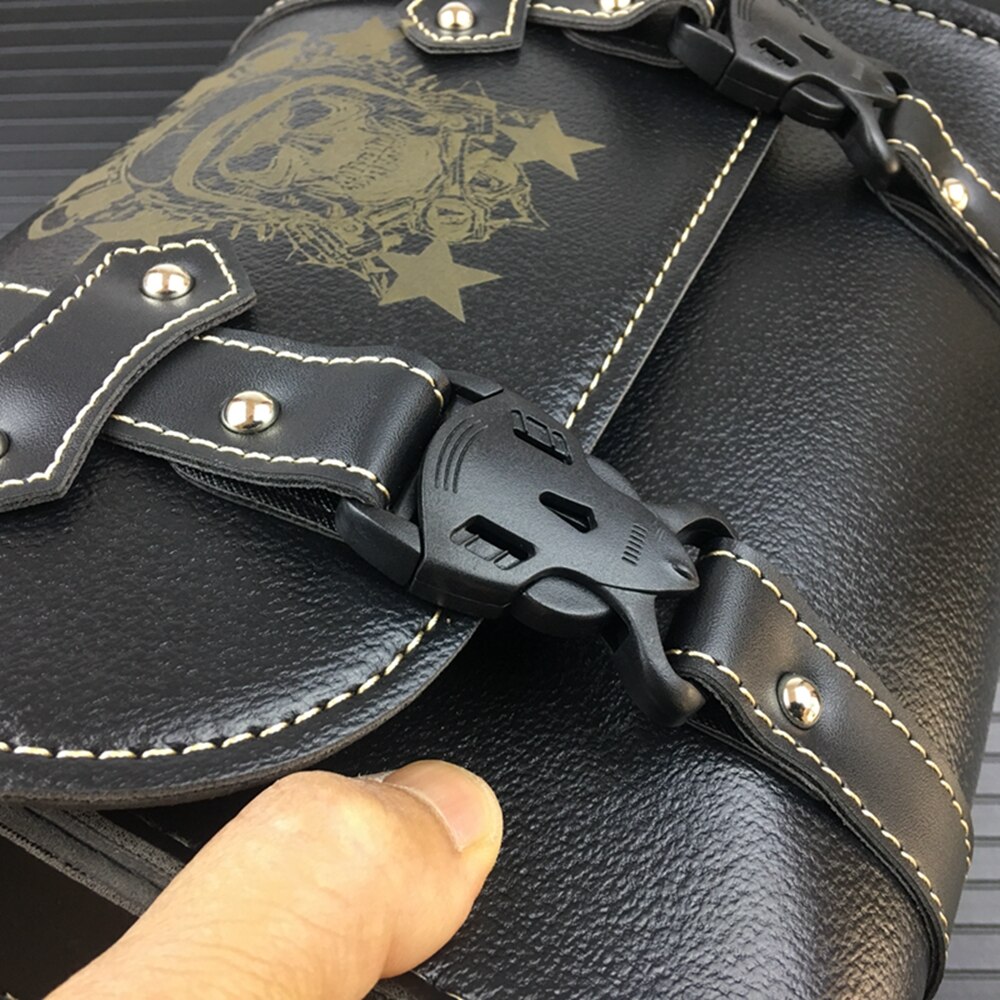 Universel motorcykel taske sadelside pu læder bagage taske sadeltaske opbevaringsværktøj pose til harley sportster dyna touring model