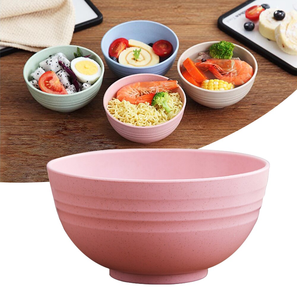 15Cm Lichtgewicht En Afbreekbaar Tarwe Stro Bowls Gezonde Eco-vriendelijke Cereal Bowls Perfect Voor Rijst Soep Fruit Dessert: Pink