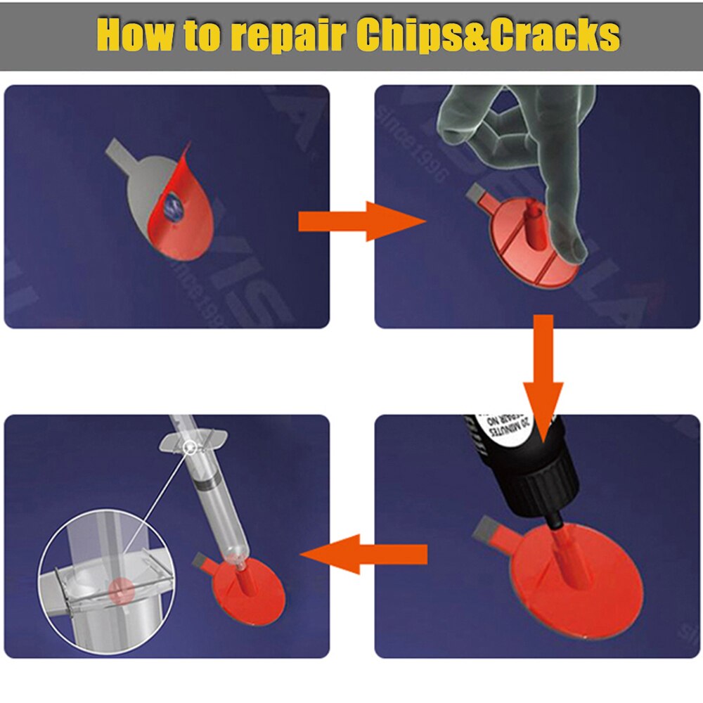 VISBELLA 2pcs Autoruit Reparatie Voorruit Scratch Chip Crack Herstellen Fix Auto Voorruit Reparatie Kit Vensterglas Polijsten Kit