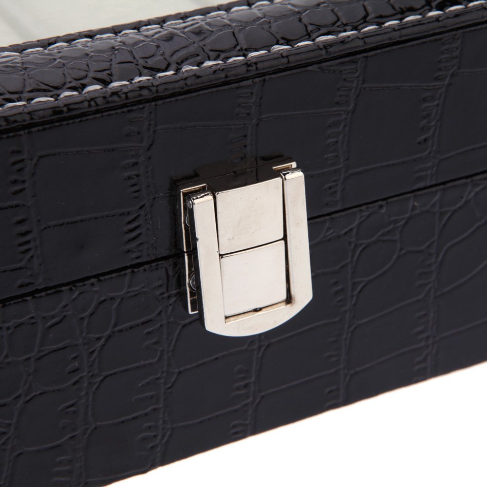 12 Grids Leather Watch Display Case Jewelry Collection Storage Organizer Box Holder