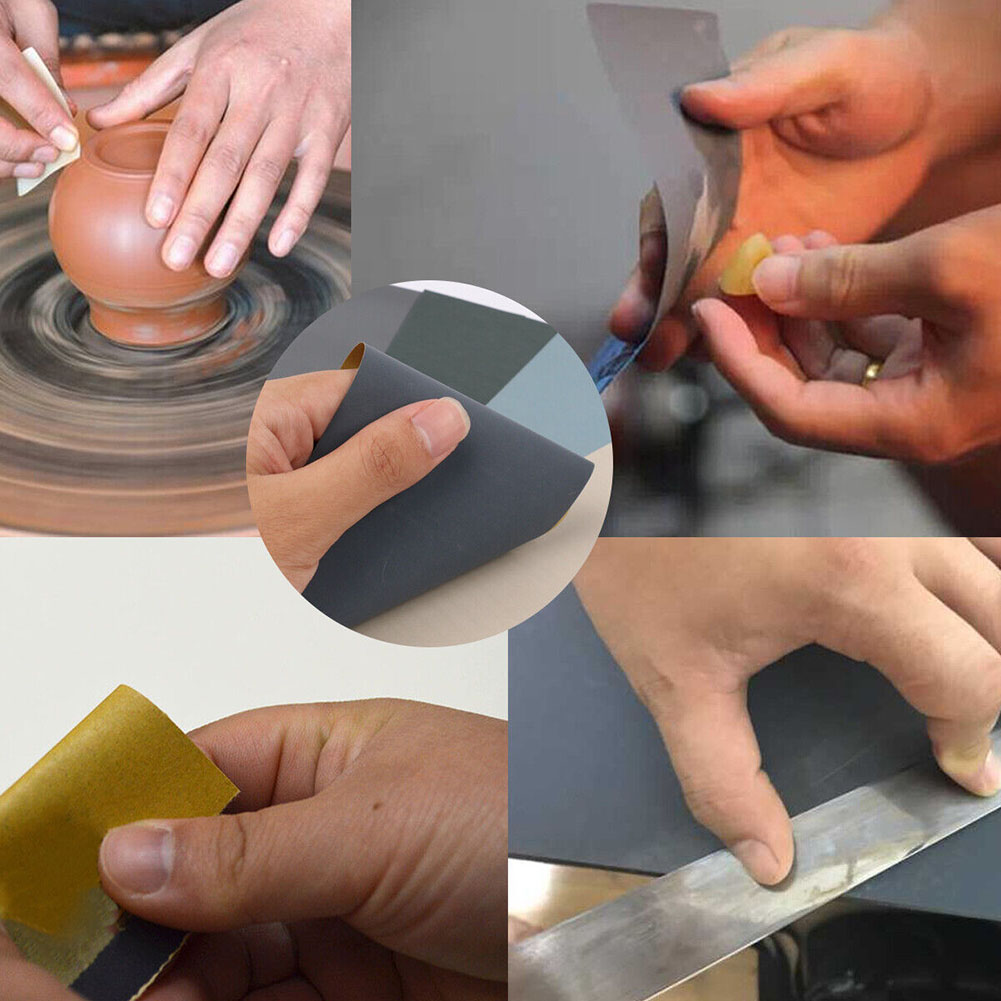 5 stk. vått og tørt sandpapir 2000 2500 3000 5000 7000 slipepapir med blandet kornstørrelse for metallpolering 93 x 230mm